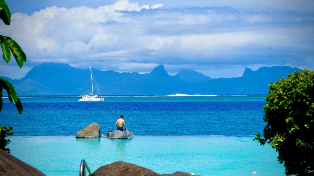 tahiti a view of clear blue water