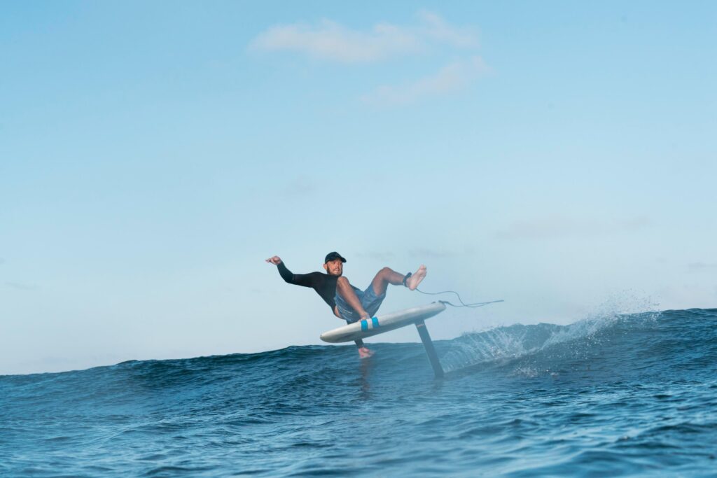 a person falling of his board