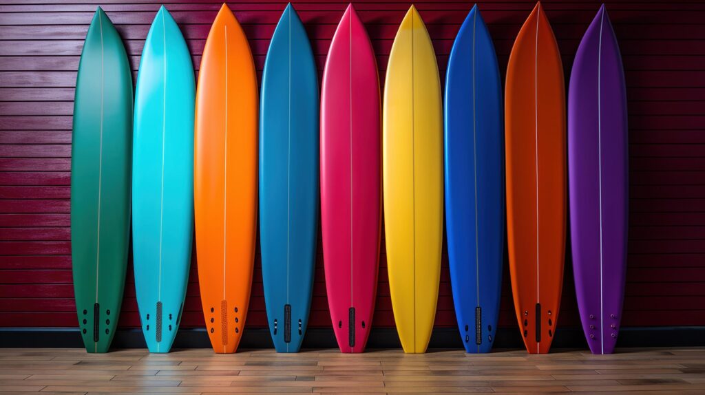 some surfboards on a wall