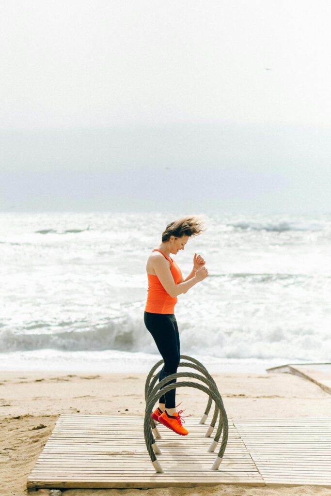 a girl doing exercices