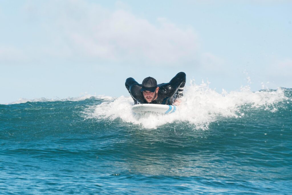 a surfer in action