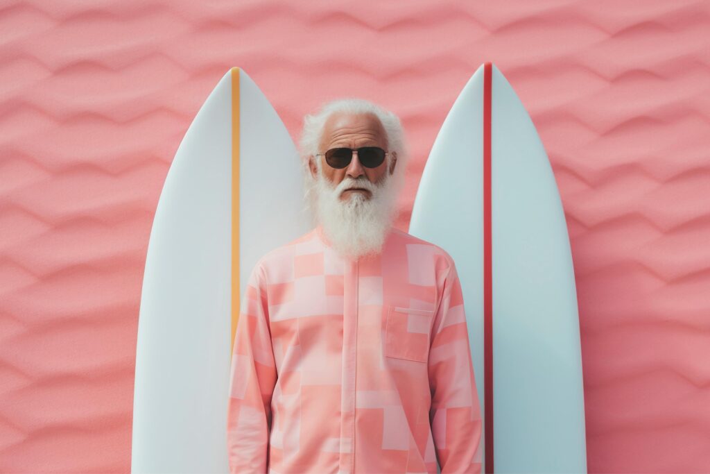 a cool guy with two surfboards