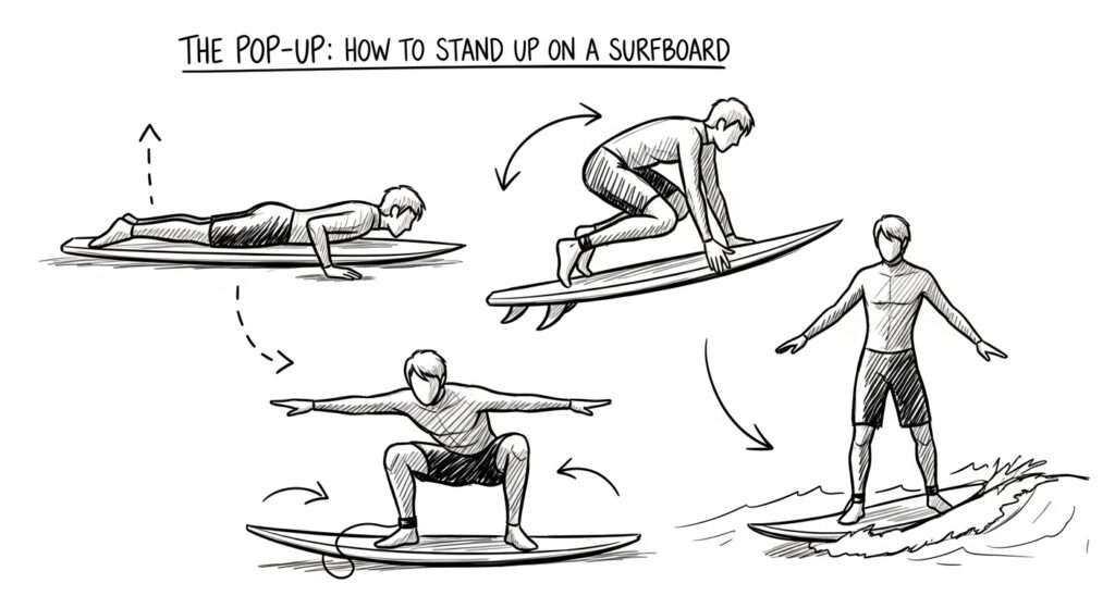 The Pop-Up: How to Stand Up on a Surfboard
