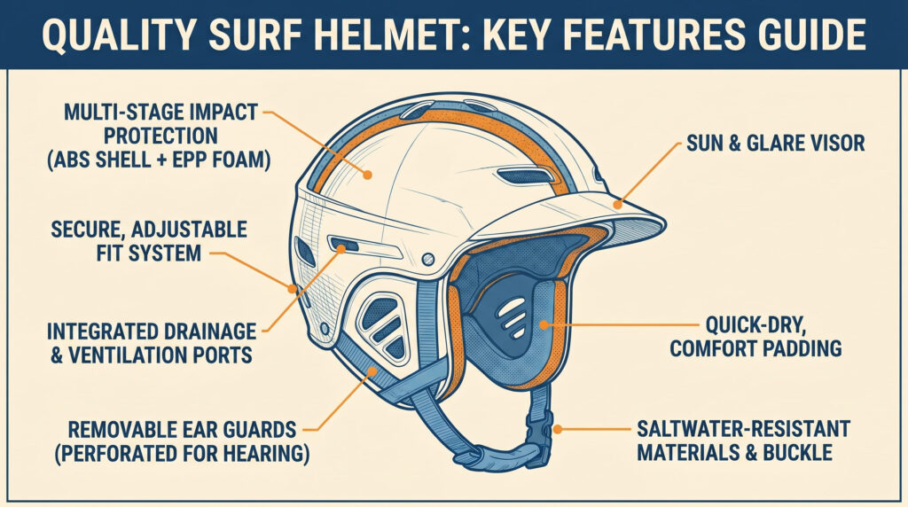 What to Look For in a Quality Surf Helmet